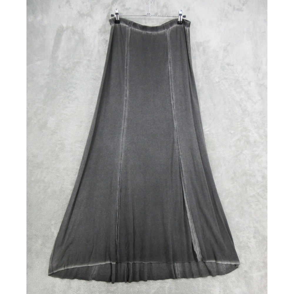 Lapis Skirt Womens Size XL Gray Acid Wash Maxi Knit Stretch Pull On Soft Flowy